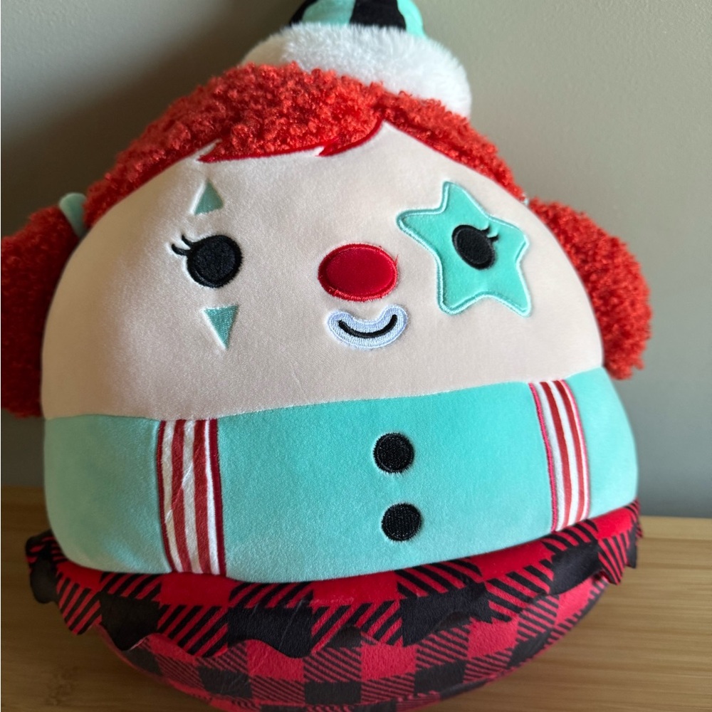 Squishmallows Original 12-Inch Eurydice Clown with Teal Star Eye Patch